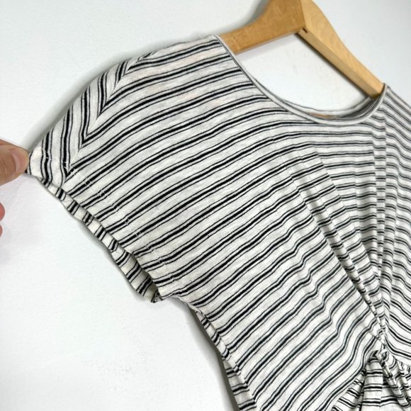 ALL SAINTS Paloma Striped Midi Dress with Knot Front Charcoal Grey Sz XS - Picture 6 of 12